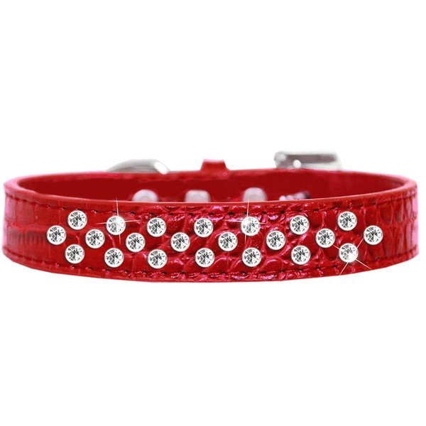 Mirage Pet Products Sprinkles Clear Jewel Croc Dog CollarRed Size 20 720-07 RDC20